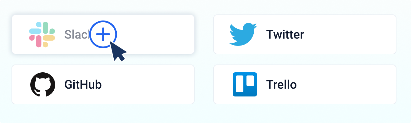 Several buttons representing services that may be used with StepZen