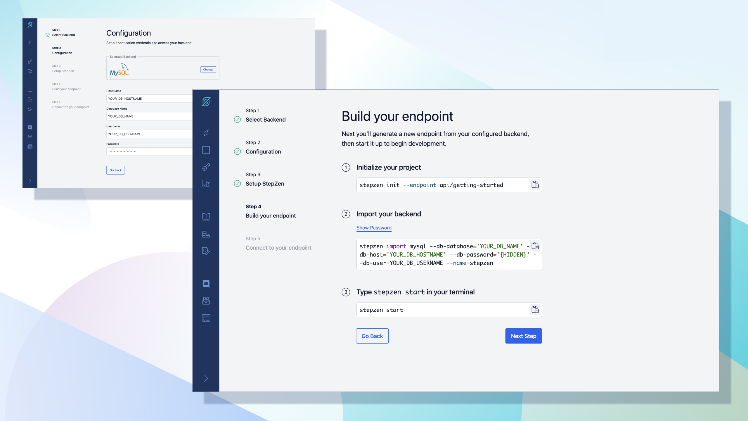 Generate CLI commands in the StepZen dashboard