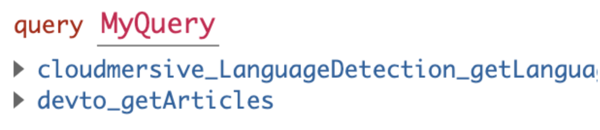 screenshot of two queries in the graphiql